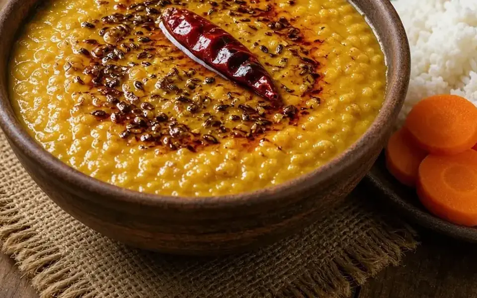 Ash reshteh with lentils, spinach, and rice