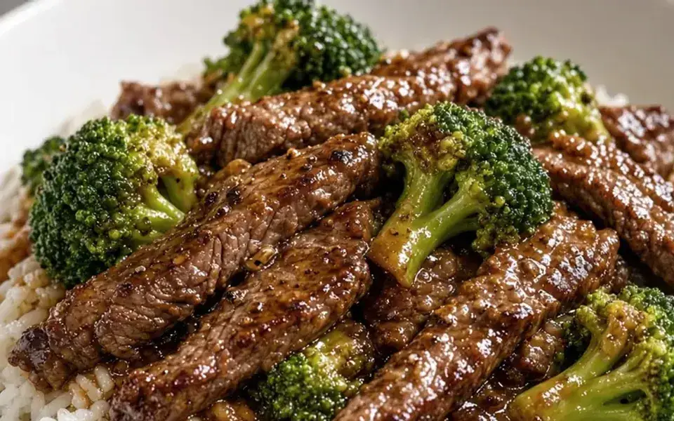 Beef and broccoli with rice