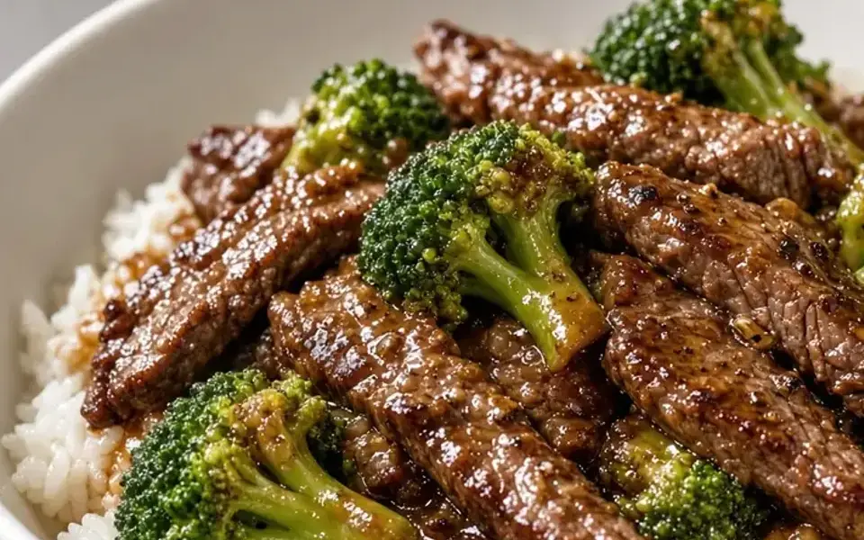 Bo luc lac with beef, peppers, and rice