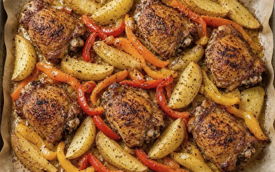 Chicken shish with peppers and rice