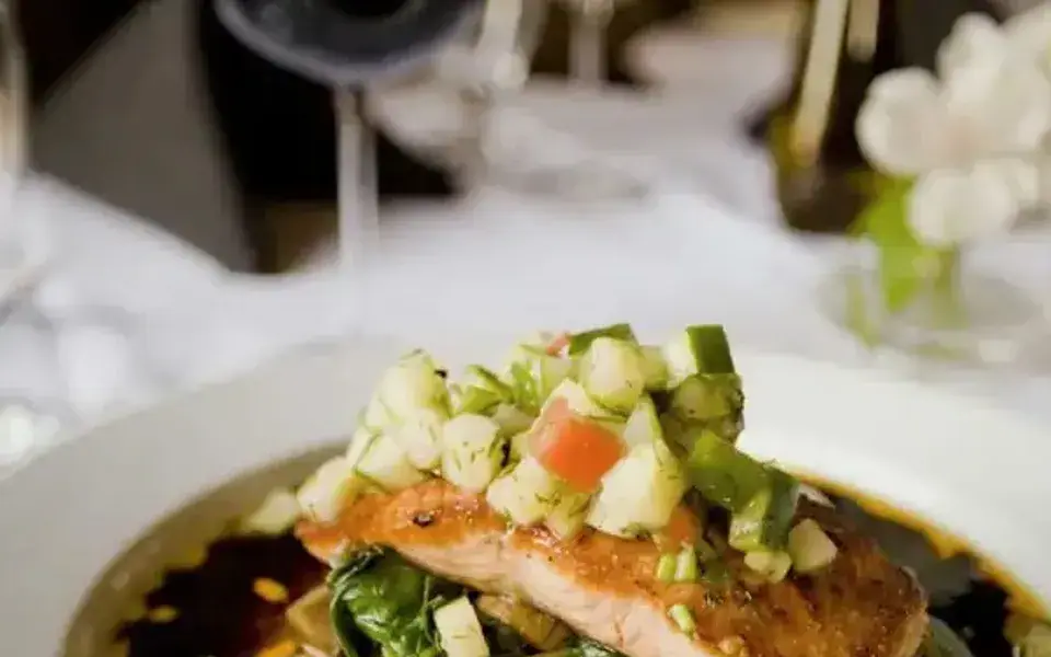 German fish with carrots and potatoes