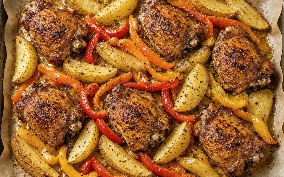 Jamaican chicken with spinach and potatoes