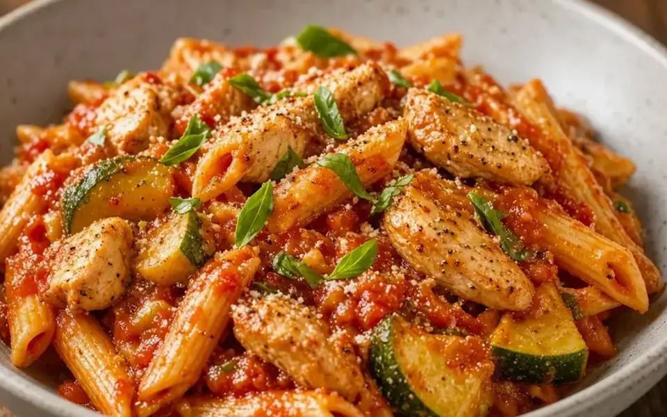 Kasespaetzle with eggs, zucchini, and pasta