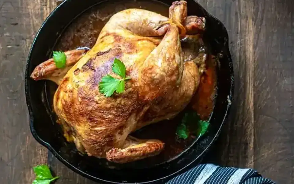 Poulet basquaise with chicken, peppers, and rice