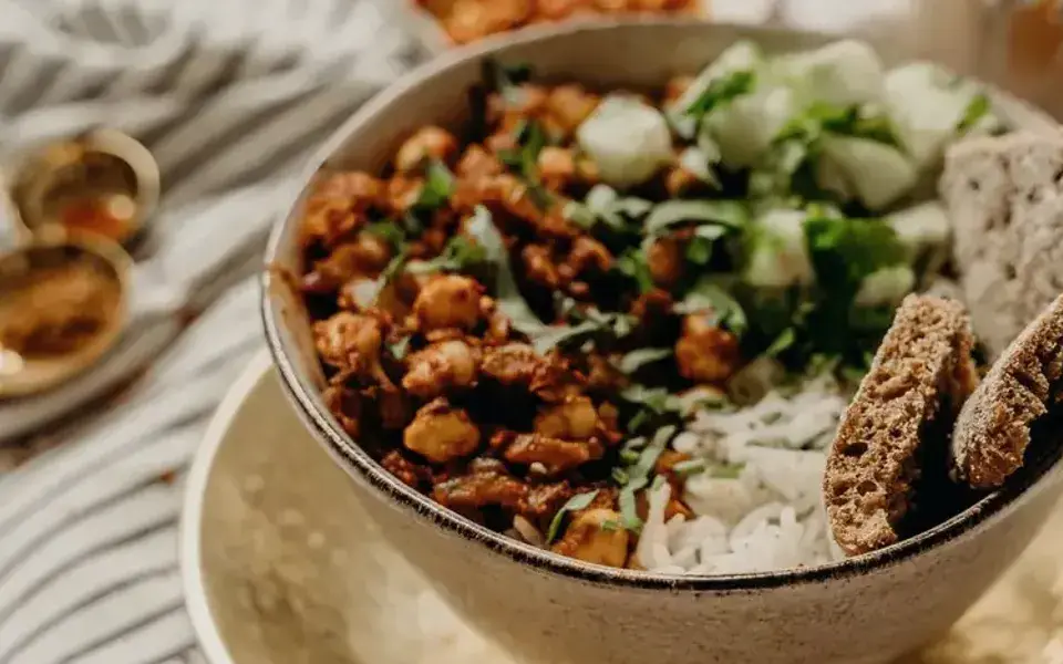Southern black beans with cabbage and rice